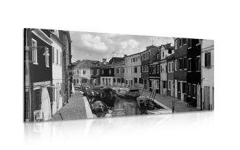 Obraz czarno-białe domy w mieście - 120x60