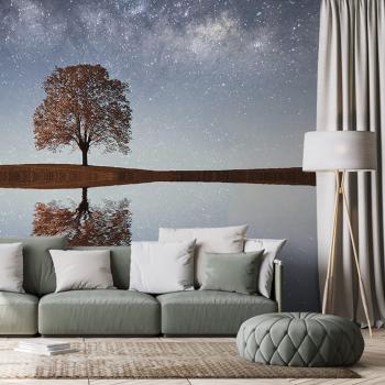 Fototapeta gwiaździste niebo nad samotnym drzewem - 150x100