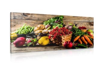 Obraz świeże owoce i warzywa - 100x50