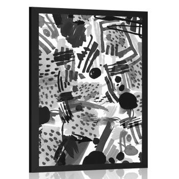 Plakat czarno-biała abstrakcja pop-artu - 60x90 silver