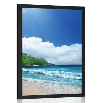 Plakat plaża na Seszelach - 30x45 black