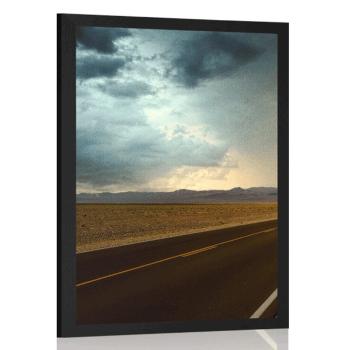 Plakat droga na środku pustyni - 20x30 silver