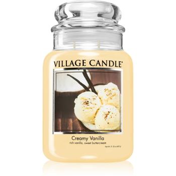 Village Candle Creamy Vanilla świeczka zapachowa (Glass Lid) 602 g