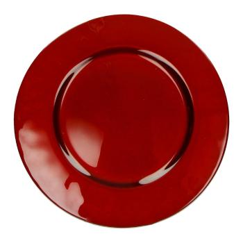 Czerwony szklany talerz Brandani Sottopiatto, ⌀ 32 cm