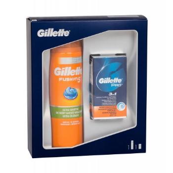 Gillette Fusion5 Ultra Sensitive + Cooling zestaw Żel do golenia 200 ml + Balsam po goleniu balzám po holení Gillette Pro 3in1 SPF15 50 ml M