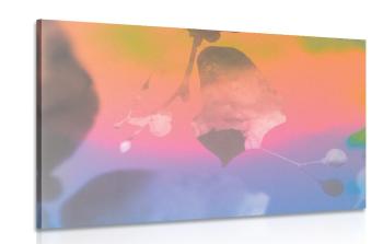 Obraz jaskrawo zabarwionego abstrakcyjnego liścia - 90x60