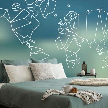 Tapeta stylizowana mapa świata - 150x100