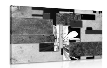 Obraz abstrakcja w wersji czarno-białej - 90x60