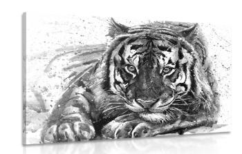Obraz drapieżnik zwierząt w wersji czarno-białej - 60x40