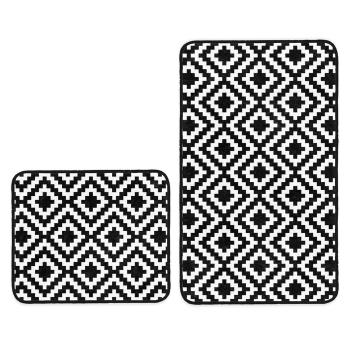Biało-czarne dywaniki łazienkowe zestaw 2 szt. 100x60 cm – Minimalist Home World