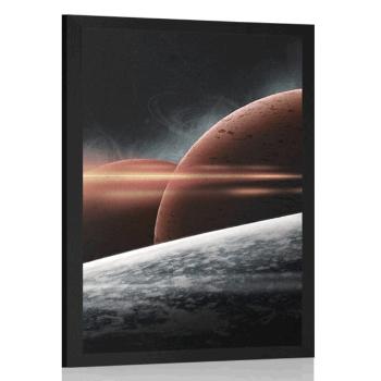 Plakat planety w galaktyce - 30x45 white