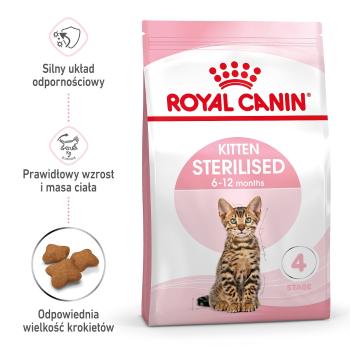 ROYAL CANIN Kitten Sterilised 2 kg karma sucha dla kociąt od 4 do 12 miesiąca życia, sterylizowanych