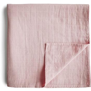 Mushie Muslin Swaddle Blanket Organic Cotton becik Rose Vanilla 120cm x 120cm 1 szt.