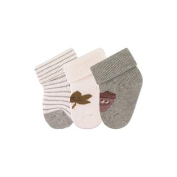 Sterntaler First Baby Socks 3-Pack Striped ecru