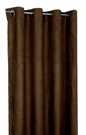 Forbyt, Gotowa zasłona, Suedine, ciemno brązowa, 140 x 240 cm