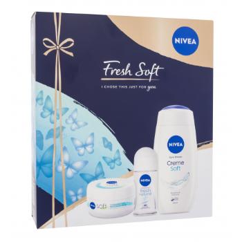 Nivea Fresh Soft zestaw Żel pod prysznic 250 ml + antyperspirant roll-on Fresh Natural 50 ml + nawilżający krem Soft 100 ml W Uszkodzone pudełko