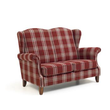 Czerwona sofa w kratę Max Winzer Verita, 156 cm