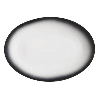 Biało-czarny ceramiczny owalny talerz Maxwell & Williams Caviar, 35x25 cm