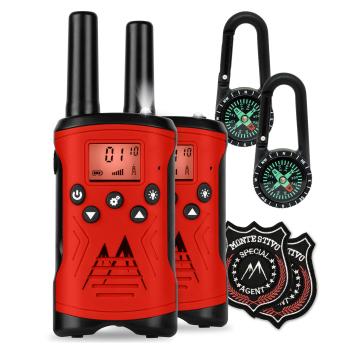 Monte Stivo Kingen, krótkofalówki, walkie-talkie, zestaw 8-częściowy, kompas + odznaki agenta