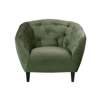 Zielony aksamitny fotel Actona Ria