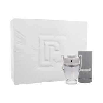 Paco Rabanne Invictus zestaw EDT 50 ml + deostick 75 ml dla mężczyzn Uszkodzone pudełko