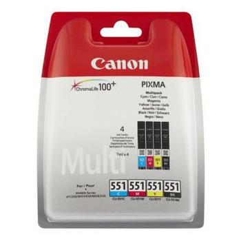 Canon originální ink CLI551, CMYK, blistr s ochranou, 4x7ml, 6509B008, Canon PIXMA iP7250, MG5450, MG6350