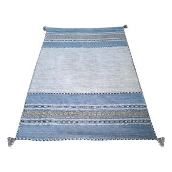 Niebiesko-szary bawełniany dywan Webtappeti Antique Kilim, 60x90 cm