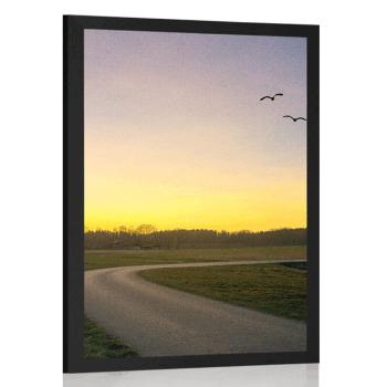 Plakat czarujący zachód słońca - 60x90 silver