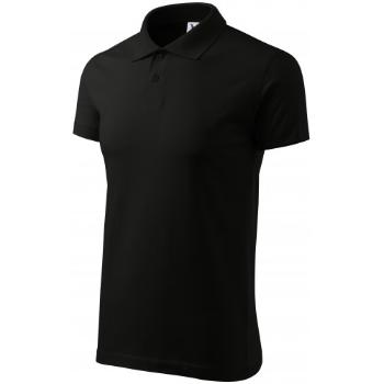 Prosta koszulka polo męska, czarny, XL