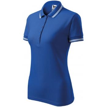 Kontrastowa koszulka polo damska, królewski niebieski, XL