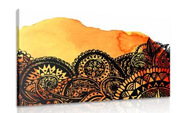 Obraz Mandala pomarańczowa akwarela - 60x40