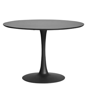 Okrągły czarny stół do jadalni Marckeric Oda, ⌀ 110 cm