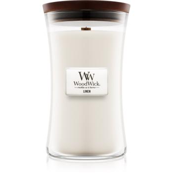 Woodwick Linen świeczka zapachowa z drewnianym knotem 609.5 g
