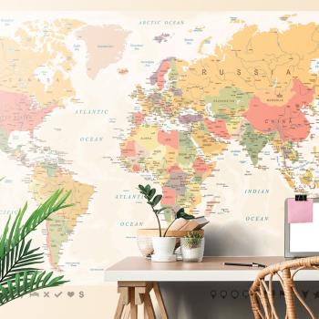 Samoprzylepna tapeta szczegółowa mapa świata - 225x150