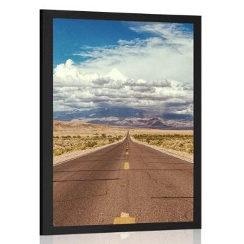 Plakat droga na pustyni - 60x90 black