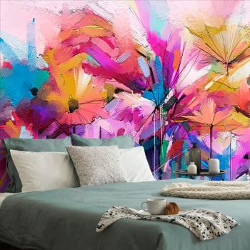 Tapeta abstrakcyjne kolorowe kwiaty - 375x250