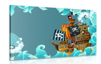 Obraz statek piracki na morzu - 120x80