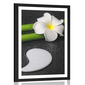 Plakat z passe-partout Spa martwa natura z symbolem Yin i Yang - 40x60 white