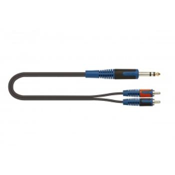 Quik Lok Rksa120-1 - Kabel Audio Jack Stereo 6.3 - 2 X Rca Male