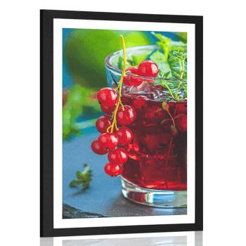 Plakat z passe-partout czerwony koktajl - 30x45 silver