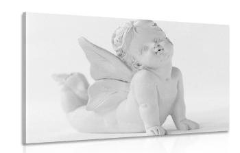 Obraz czarno-biała figurka anioła - 60x40