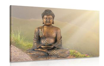 Obraz posąg Buddy w pozycji medytacyjnej - 120x80