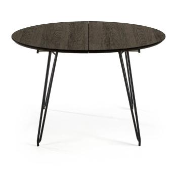 Ciemnoszary stół rozkładany Kave Home Norfort, ⌀ 120 cm