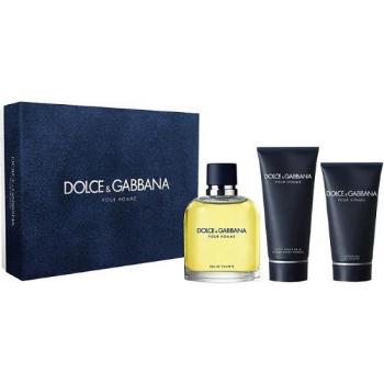 Dolce&Gabbana Pour Homme zestaw Edt 125ml + 100ml Balsam po goleniu + 50ml Żel pod prysznic dla mężczyzn