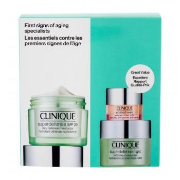 Clinique Superdefense Daily Defense Moisturizer SPF20 zestaw Krem na dzień 50 ml + Krem na noc 15 ml + Krem pod oczy All About Eyes 5 ml dla kobiet