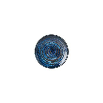 Niebieski talerz ceramiczny MIJ Copper Swirl, ø 17 cm