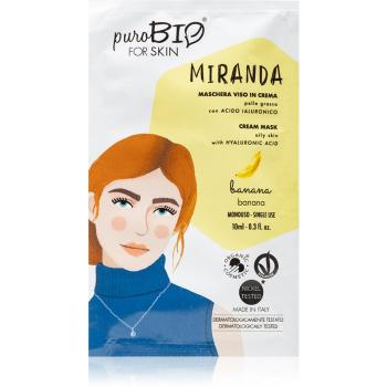 puroBIO Cosmetics Miranda Banana maska oczyszczająca i łagodząca z kwasem hialuronowym 10 ml