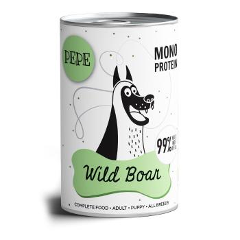PAKA ZWIERZAKA PEPE Wild Boar 99% (dziczyzna) 400 g monoproteinowa karma