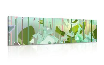 Obraz abstrakcyjnych liści raju - 120x40