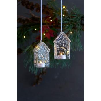Zestaw 2 dekoracji świetlnych LED Sirius Romantic House, wys. 13 cm
